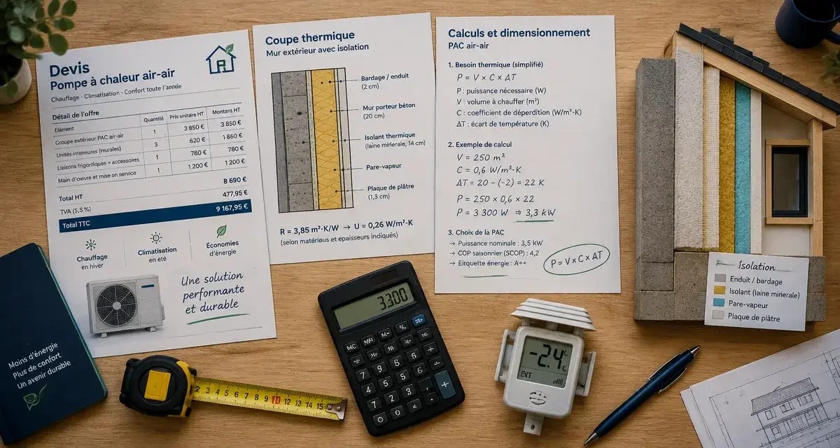 Quelle puissance de PAC air-air pour 100 m² ? Le calcul pour éviter 3 000 € de surcoût