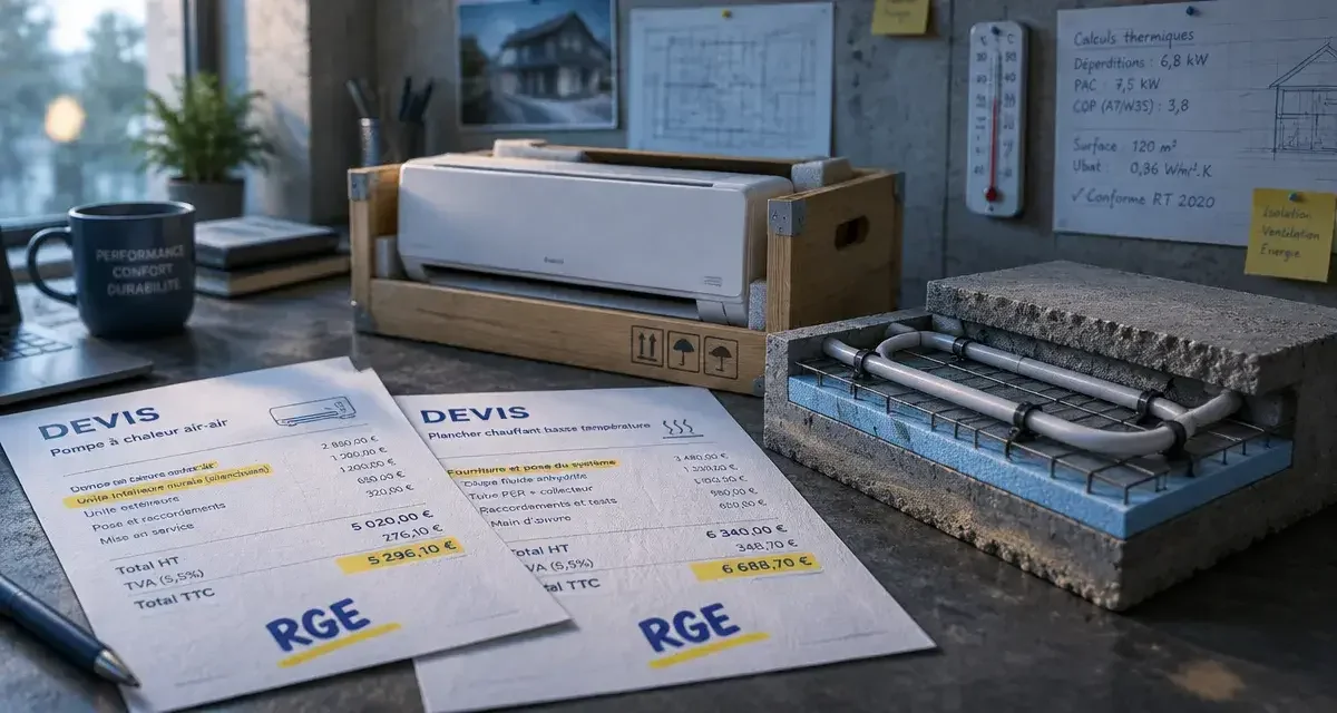 Pompe à chaleur air-air ou plancher chauffant : comment comparer le coût réel de votre installation ?